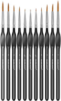 Blablaovy Detailing Paint Brush, 11 Pcs Miniature Paint Brushes with Triangular Handles, Art Paint Brushes for Acrylic Painting, Model, Face, Figurine, Watercolor, Oil, Paint by Numbers Kit for Adults